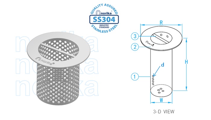 Stainless Steel AISI304 Swimming Pool Strainer Basket With Round Collar